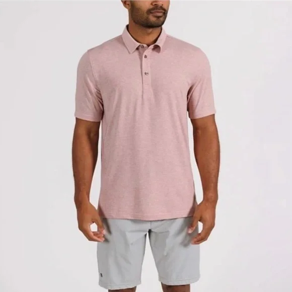 LinkSoul Delray Golf Polo pink performance shirt Medium preppy athletic spring - Picture 1 of 11